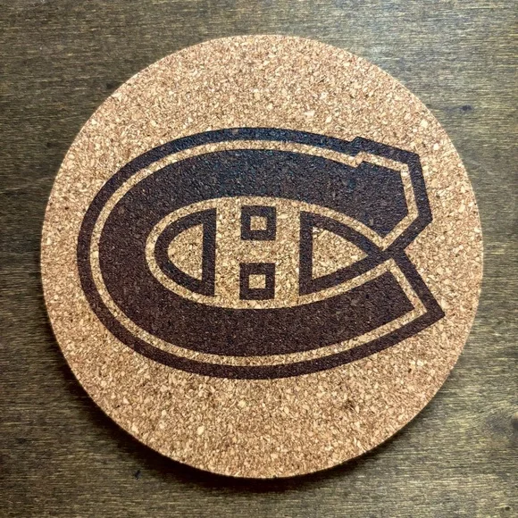 Canadiens Logo Cork Coasters Set of 4 Reserved For @up_north_and_co - Picture 3 of 10